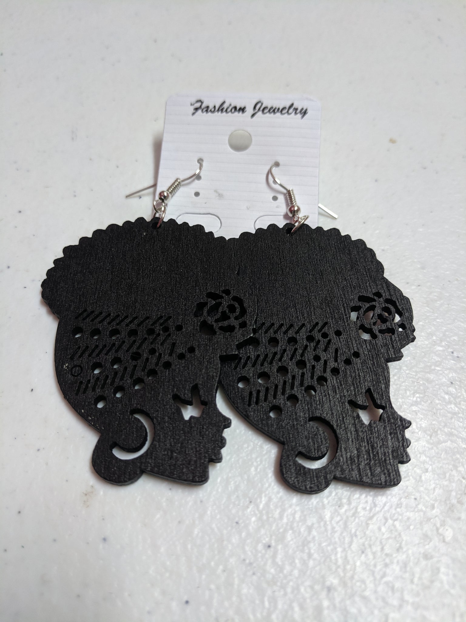 African Lady head earrings