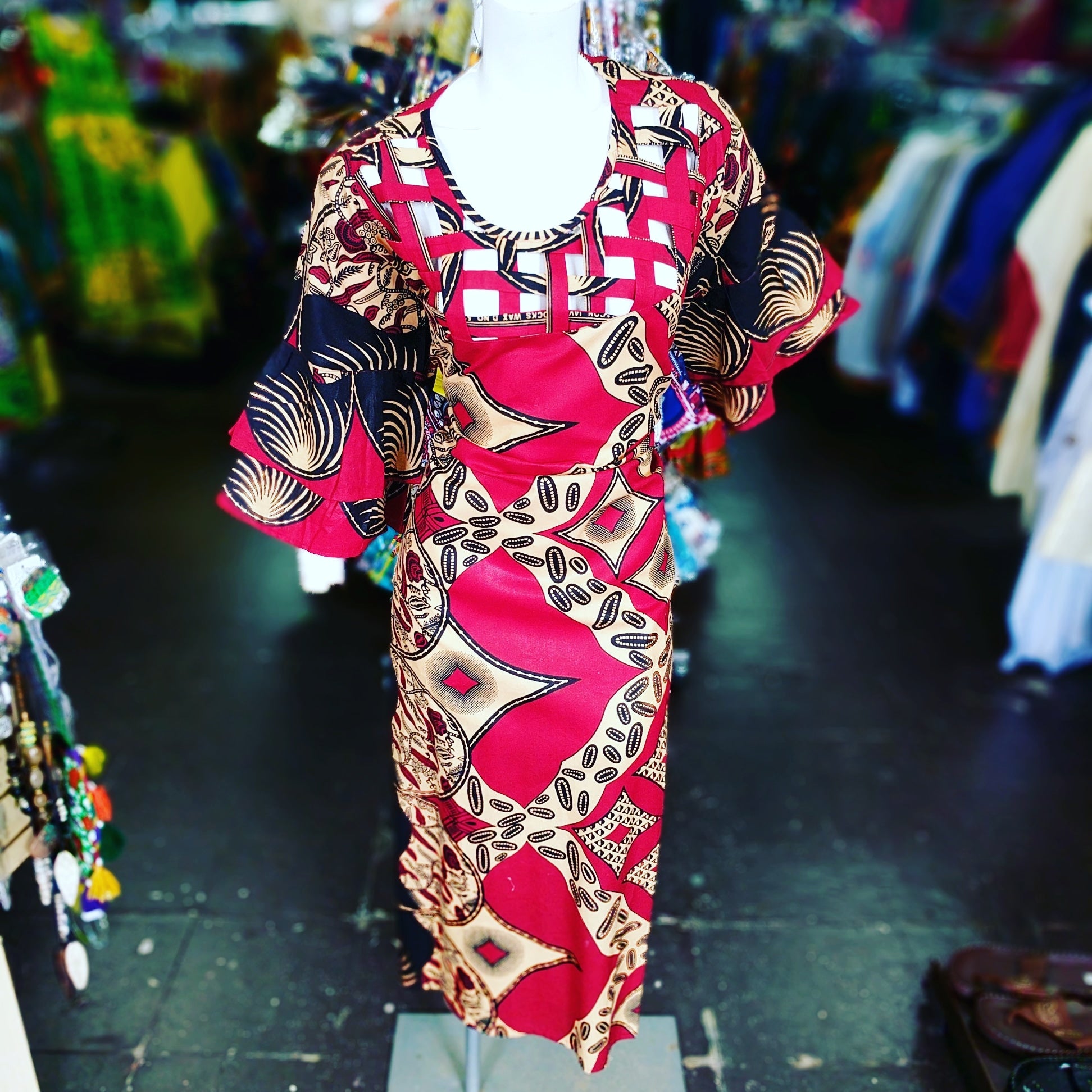 Ruffle sleeve Maxi dress