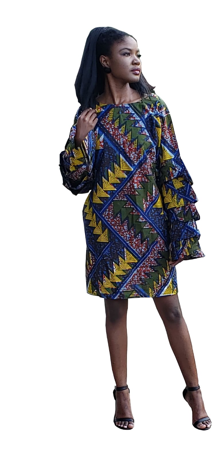 Suzzy ruffle sleeve dress