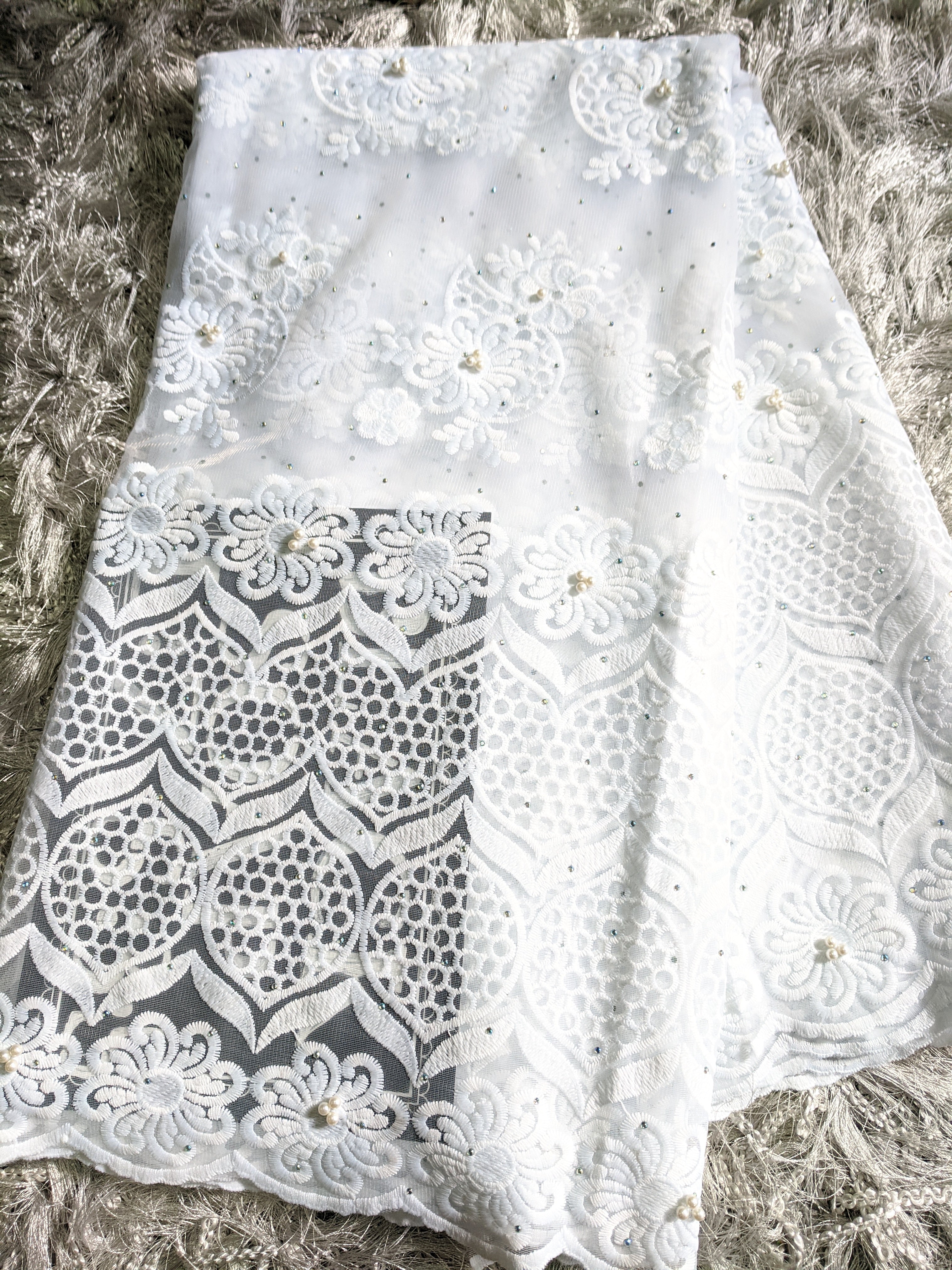 White African Lace Fabric